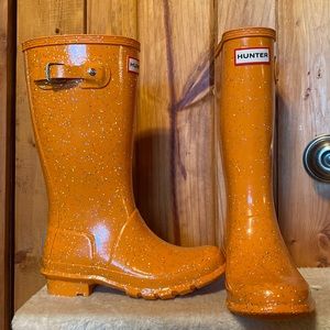 Orange Original Giant Glitter Rain Boots